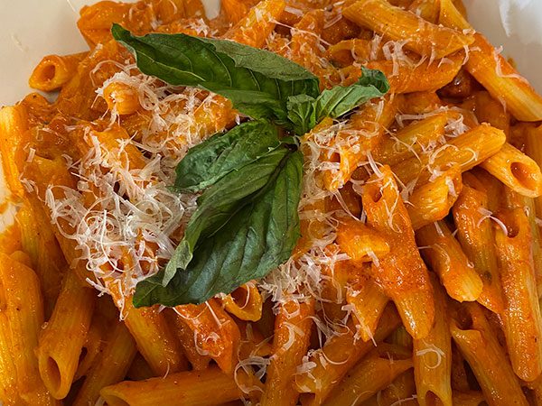 Penne-Vodka Pomegranate Sweet Potato Wrap